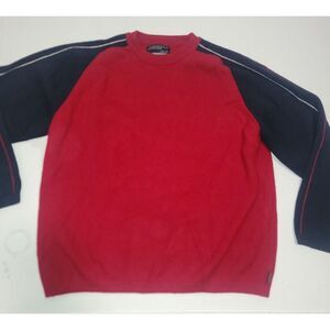 VINTAGE American Eagle Crewneck Ski 100% WOOL knit red sweater Men XL AE77